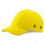 In the photo, a bright yellow Beeswift Hard Caps Beeswift Safety Baseball Cap is shown. The cap features retro reflective tape and has a classic design. It is perfect for providing visibility and protection in a variety of work environments.