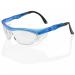 In this photo of Beeswift Glasses and Goggles, we see a pair of Utah Safety Spectacles in a clear and blue color scheme. The lenses and frame are sleek and modern, with the Beeswift logo prominently displayed on the side. These goggles are designed to provide durable and secure eye protection for any task.