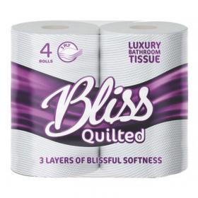 3 Ply Bliss Luxury Quilted Toilet Rolls - 10 Packs Of 4 Rolls BLI001