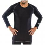 The photo shows two black Beeswift Thermal Vests, each with a long sleeve and made of a comfortable base layer material. These vests are size 2XL and feature the Beeswift logo. Perfect for added warmth and layering in cold weather.