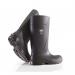 This picture features a pair of sleek, black Steplite Wellington Boots from Bekina. These boots are size 7 / Eu 41 and equipped with full safety features. The Easygrip technology ensures a secure and comfortable fit. Perfect for any outdoor or industrial activity.