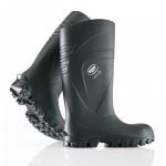 This picture features a sturdy pair of Steplite Wellington boots in solid black with a non-metallic design. The size is 5 / EU 38, providing a comfortable fit. These boots offer full safety with a solid grip, perfect for any tough job or outdoor activity.
