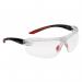 The photograph captures a pair of Bolle glasses and goggles, specifically the Bolle Safety Iri-S Reading model. The glasses have a +3 reading area and are displayed in a sleek and modern design. The lenses are clear and scratch-resistant, providing optimal vision and protection. The frame is a dark color with a matte finish, giving off a professional and stylish look. The glasses are shown from a front view, allowing for a clear view of the entire product.