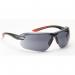 A sleek and modern pair of Bolle Glasses and Goggles, the Bolle Safety Iri-S Platinum Spectacle in a smoky tint. The frame is bold and angular, giving a sense of strength and protection. The lenses are reflective and provide clear vision for any activity.