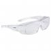 A pair of Bolle glasses and goggles, specifically the Bolle Safety Overlight Clear, are shown in the image. The lenses are transparent, providing vision clarity, while the strap is adjustable for a comfortable fit. The overall design is sleek and modern, with the Bolle logo displayed prominently.
