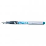 Pilot V-Pen White Barrel Fountain Pen Peacock Green- Medium Tip (12) BOX45012326554