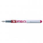 Pilot V-Pen White Barrel Fountain Pen Pink- Medium Tip (12) BOX45012326585