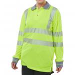 Beeswift High Visibility Executive Long Sleeve Polo Saturn Yellow 5XL BPKEXECLSSY5XL