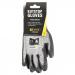 This photo shows two black gloves from Beeswift Trade Specific Gloves, each labeled with the brand name and B-Safe Kutstop Polyurethane Glove in white lettering. The XL size is indicated in the corner. The gloves have a textured surface and a snug, fitted design.