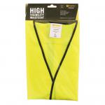 The photo shows bright yellow Beeswift B-Safe hi-vis vests, specifically the Saturn Yellow L BS062L model. The vests have reflective strips and a high visibility design, perfect for ensuring safety and visibility in various work environments.