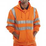 Beeswift Zip-Up Hooded Sweatshirt Orange M BSHSSENORM