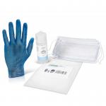 The photograph captures a compact and organized First Aid Supplies Beeswift Back To Work Kit. The items, including bandages, gloves, and antiseptic wipes, are neatly arranged inside a sturdy, red case. The kit contains all the essentials for on-the-go first aid needs.