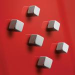 C5 ”Strong” Silver Cube Design Magnets - 10x10x10mm Pack of 6 C5MAGCU106