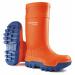 A high-quality, durable pair of Purofort Wellington boots by Dunlop. Bright orange in color with a full safety design, these boots are built to protect and last. Stay warm and dry in any weather with the Thermo+ technology.