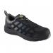 A photo of JCB Safety Trainers JCB Cagelow Black Trainer showcases sleek black sneakers with the JCB logo along the side. The trainers feature sturdy construction, cushioned insoles, and durable outsoles for maximum safety and comfort. Ideal for work or casual wear.