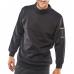 A navy blue Beeswift sweatshirt made from fire retardant fabric, designed for protection against arc flashes. This Xtra Small size features the iconic Beeswift logo on the front.