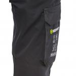 The photo captures a pair of navy blue Beeswift trousers, specifically designed for arc flash protection. The sturdy fabric and reinforced seams make these trousers durable for any task. The trousers feature multiple pockets and a comfortable fit, making them practical for everyday wear.