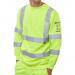 A bright yellow sweatshirt with reflective strips and the brand name Beeswift across the chest. The sweatshirt is designed for ARC flash protection and features a comfortable fit for size large.