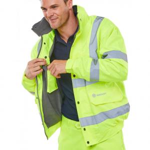 Beeswift High Visibility Fleece Lined Bomber Jacket Saturn Yellow S