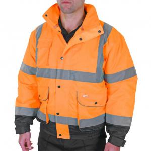 Beeswift Two Tone Constructor Bomber Jacket Orange Navy 3XL