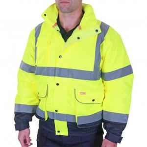 Beeswift Two Tone Constructor Bomber Jacket Saturn Yellow Navy 2XL