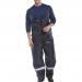 This picture is of a pair of blue Beeswift Coldstar freezer bib trousers, size 2XL. The bib and braces design ensures full coverage, while the Beeswift logo can be seen on the chest. Perfect for keeping warm in cold conditions.
