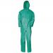 In the picture, a green Supertex Boilersuits Beeswift Chemtex Coverall in size 3XL can be seen. The coverall features a durable material and a comfortable fit. It has multiple pockets and buttons for closure.