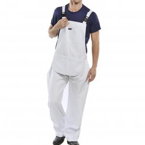 Beeswift Cotton Drill Bib And Brace White 46 CDBBW46