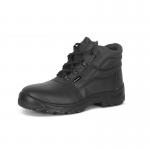In the photo, a pair of Beeswift Safety Boots can be seen in black color with four D-ring design. The boots have a sleek and sturdy appearance, perfect for any heavy-duty work environment. The brand name Beeswift is prominently displayed on the side of the boots. The details and craftsmanship of these boots are evident in the photo, making it clear that they are designed for safety and durability.