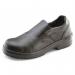 The photograph showcases a stylish pair of black slip-on shoes for ladies from Beeswift. The shoes are size 41 and have a sleek and elegant design. They are suitable for any casual or formal occasion.