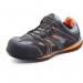 This image features a pair of Beeswift Safety Trainers, specifically the Beeswift Action Trainer Non Metallic in size 05. The trainers have a sleek, modern design with a black and grey color scheme. The trainers are made of high-quality materials for durability and have a non-metallic construction.