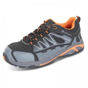 Beeswift Footwear Trainer S3 Composite Black Orange Grey Size 04