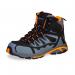 The image shows a pair of Beeswift safety boots, specifically the Beeswift Hiker S3 Composite model in black and orange, with a size of 07. The boots feature a composite material for added protection and support.