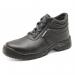 A picture of the Beeswift Safety Boots Beeswift Non Metallic Chukka Boot in size 12 is shown. The boots are in a classic black color, featuring a durable, non-metallic construction and a sleek chukka style. Ready to provide protection and comfort for any type of work environment.