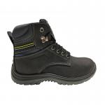 The picture shows a pair of sleek and sturdy black Beeswift toe cap boots. With a durable ankle height design and a S3 safety rating, these boots are perfect for any tough job or outdoor adventure. The polished finish gives them a professional look, while the reinforced toe cap adds an extra layer of protection. Versatile and reliable, these boots are a must-have for any work wardrobe.