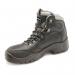 This picture features a pair of sturdy Beeswift Safety Boots made from black PU rubber material. The boots are designed with an S3 rating for optimal protection and safety.