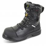 The Beeswift Trencher Plus Side Zip Boot Black 07 features a sleek, black design with a durable side zipper. The boots are made with high-quality materials for long-lasting wear and are perfect for any outdoor work or adventure.