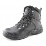 The photograph shows a sleek and sturdy pair of Beeswift Safety Boots. The boots are made with a black exterior and feature a reinforced internal metatarsal for added protection. They are a size 06 and are ready to provide reliable safety on any job.