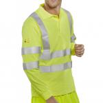 Beeswift Fire Retardant Hi-Vis Anti Static Polo Long Sleeved Saturn Yellow 4XL CFRHVPSLSAS4XL