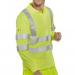 The Beeswift Fire Retardant Hi-Vis Anti Static Polo Long Sleeved shirt in Saturn Yellow is made of durable material designed to protect against fire and static electricity. The bright yellow color and long sleeves offer added visibility and safety while working in hazardous environments.