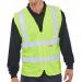 This picture shows bright, Saturn yellow high visibility vests from Beeswift. They have a fire retardant material and a high-vis waistcoat design.