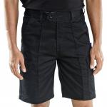 The photo shows a pair of black Beeswift Cargo Shorts with multiple pockets, perfect for carrying small essentials. The cargo pockets add a touch of functionality to the sleek design of these shorts in size 44.