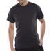 The picture features a black Beeswift Heavy Weight Tee Shirt in size medium with the Beeswift Shirts logo prominently displayed. The fabric appears to be thick and durable, making it suitable for heavy-duty work or outdoor activities.