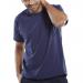 The image is of a navy blue Beeswift tee shirt for men in size L. It features the Beeswift logo and has a classic, timeless design. The print is crisp and the fabric looks durable and comfortable.