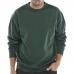 This image shows a bottle green Beeswift polycotton sweatshirt in size 3XL. The sweatshirt has a classic design with a crewneck and long sleeves. The fabric has a soft and comfortable feel, perfect for cooler weather. The front of the sweatshirt features the Beeswift logo in white.