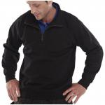 A black Beeswift quarter zip sweatshirt made of soft and durable material. It features the Beeswift logo on the chest and has a comfortable fit. Perfect for casual and active wear.