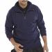 This image shows a navy blue quarter zip sweatshirt from the brand Beeswift. It features the Beeswift logo and is a size 6XL.