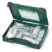 The photo shows a Click Medical Travel First Aid Kit refill for public service vehicles (PSV). The compact kit includes a variety of medical supplies and is designed for easy access during emergencies. Bright red colors and clear labeling make it easy to identify and use in any situation.