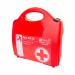 The image shows a compact, yellow emergency kit labeled Beeswift First Aid Click Medical Hydrofluoric Acid Antidote Kit. The kit contains various medical supplies, including gloves, gauze, and an antidote for hydrofluoric acid. Clear instructions are visible on the packaging.