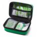 A compact first aid kit with essential medical supplies neatly organized in a red bag. The bag has a convenient click-secure closure and is labeled Click Medical Personal First Aid Kit. Perfect for emergency situations and easily portable for on-the-go use.